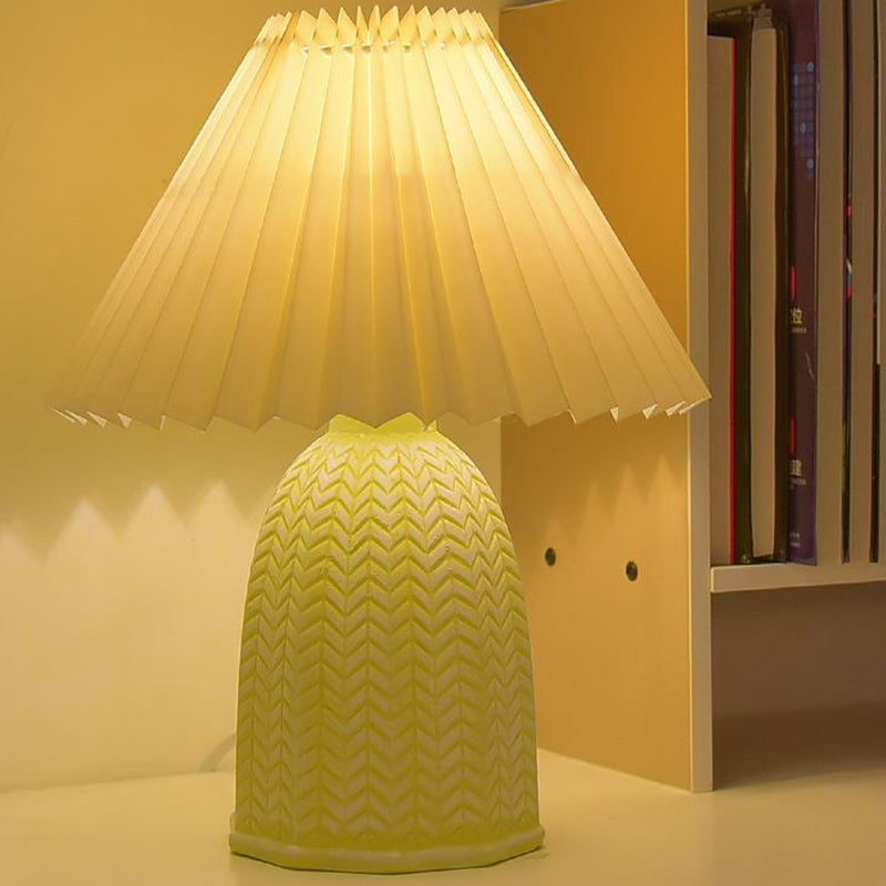 Fabric Ceramic Frustum Cone Table Lamp