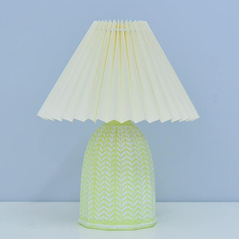 Fabric Ceramic Frustum Cone Table Lamp