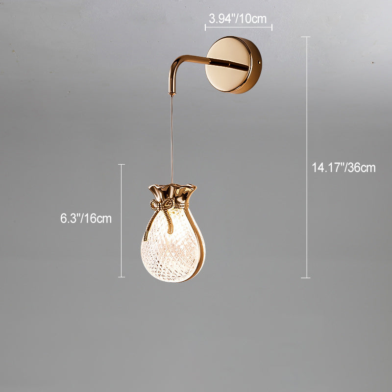 Iron Acrylic Handbag Bedroom Wall Lamp