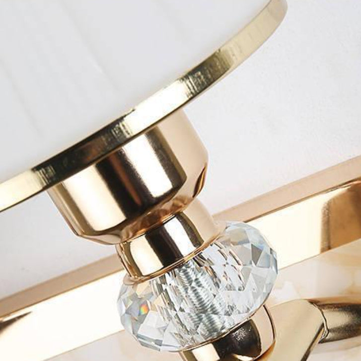 Iron Glass Tapered Crystal Wall Lamp