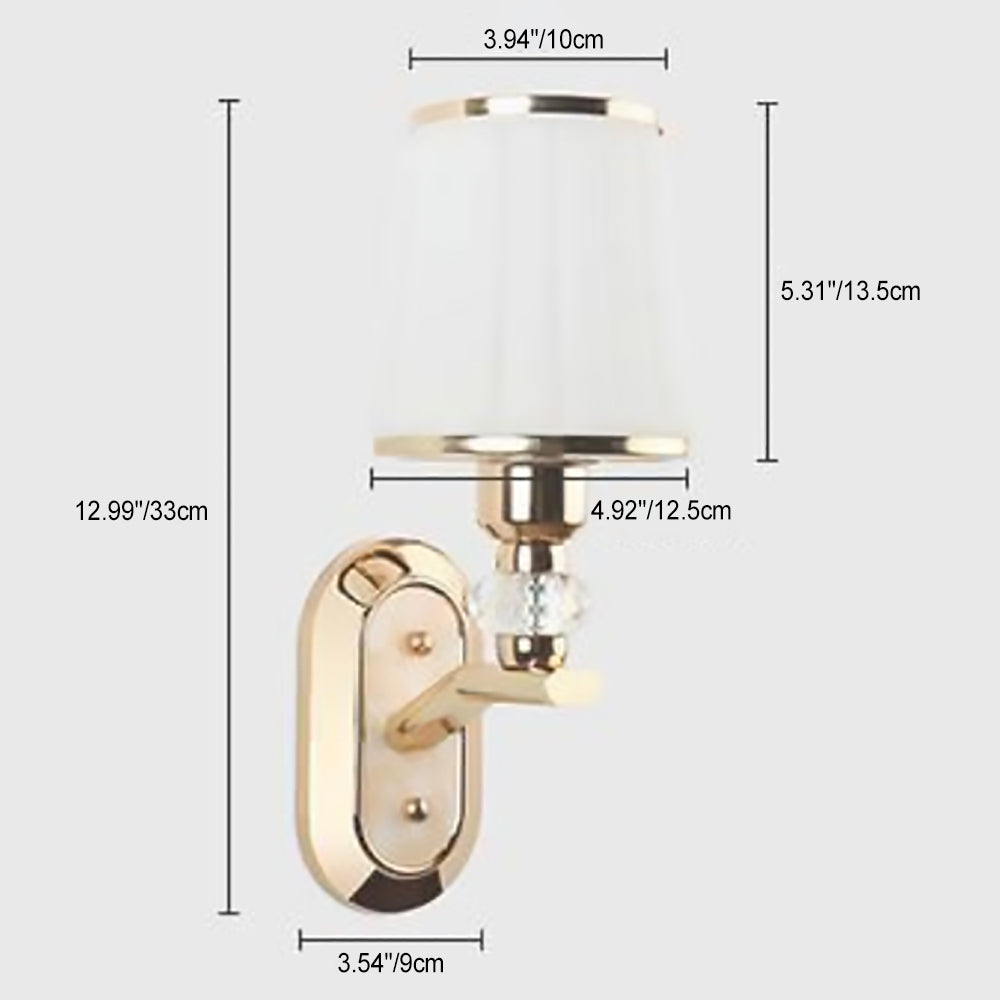 Iron Glass Tapered Crystal Wall Lamp