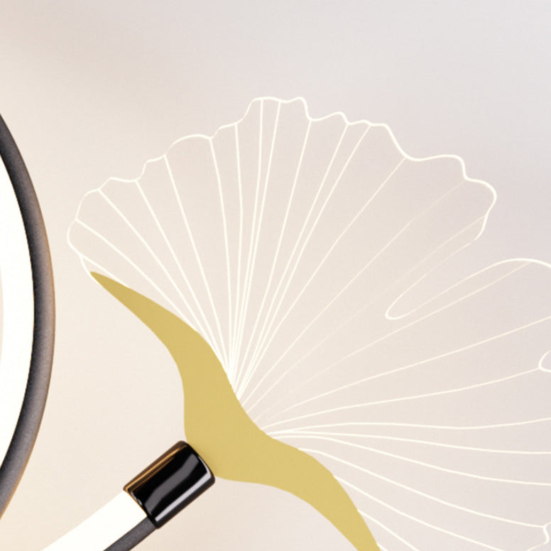 Ginkgo Biloba Circle Iron Wall Lamp