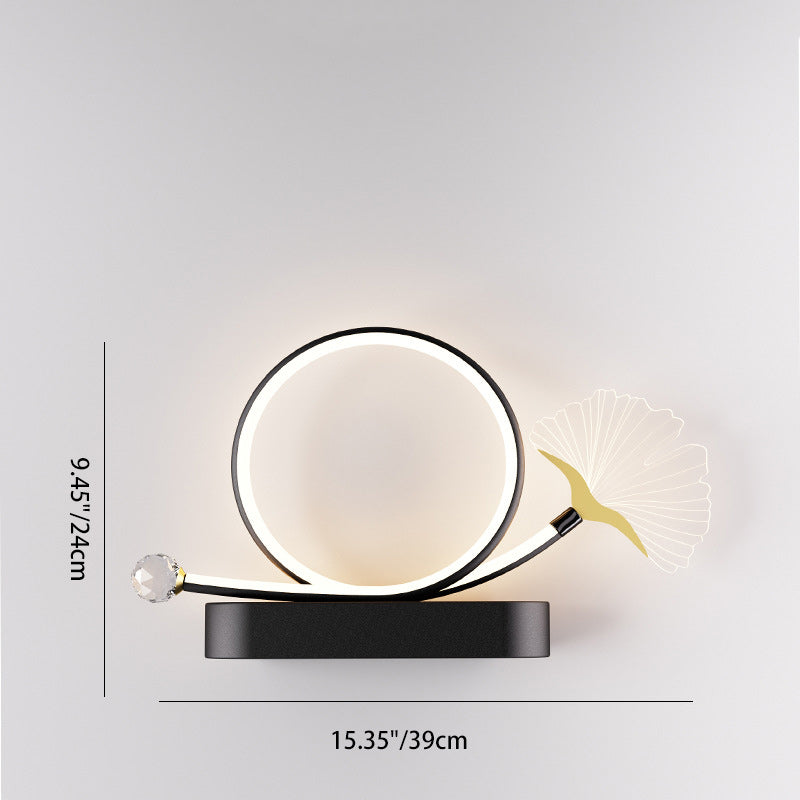 Ginkgo Biloba Circle Iron Wall Lamp