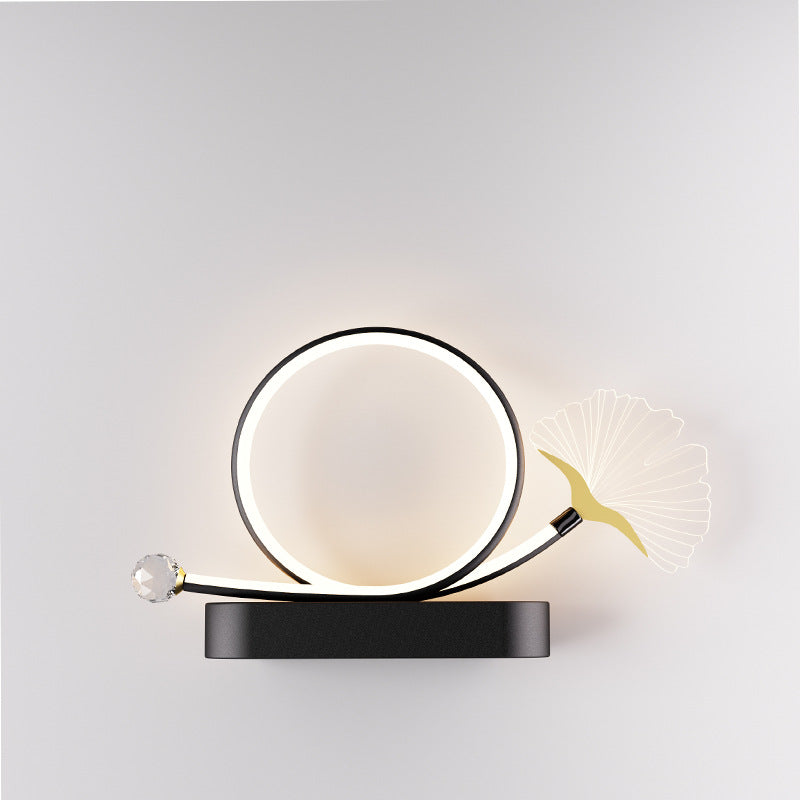 Ginkgo Biloba Circle Iron Wall Lamp