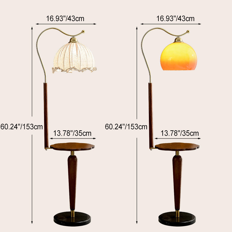 Dome Metal Solid Wood Floor Lamp