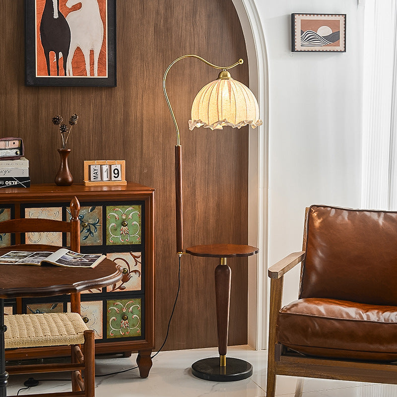 Dome Metal Solid Wood Floor Lamp