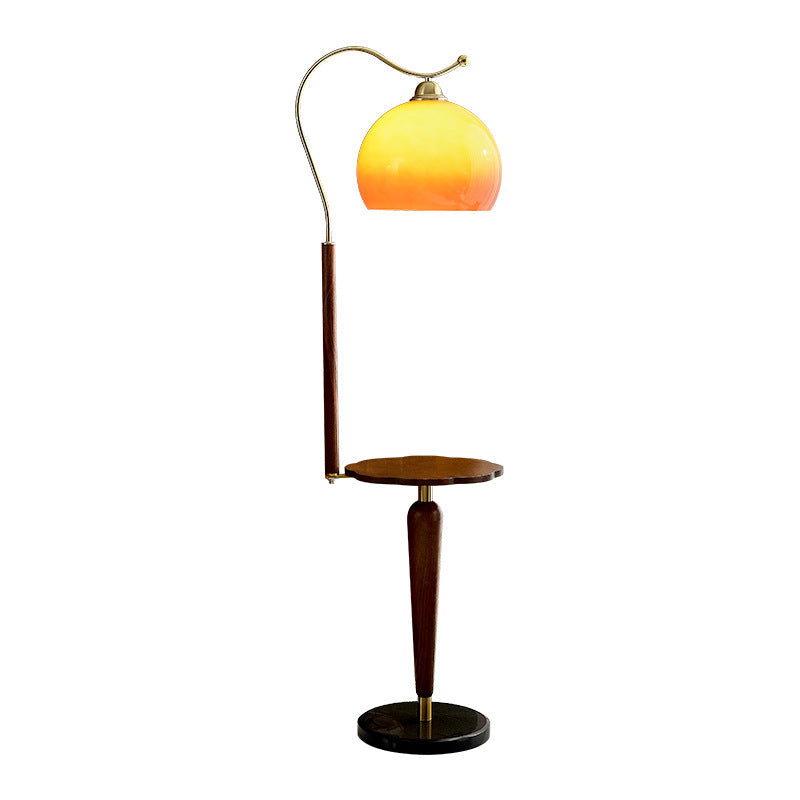 Dome Metal Solid Wood Floor Lamp