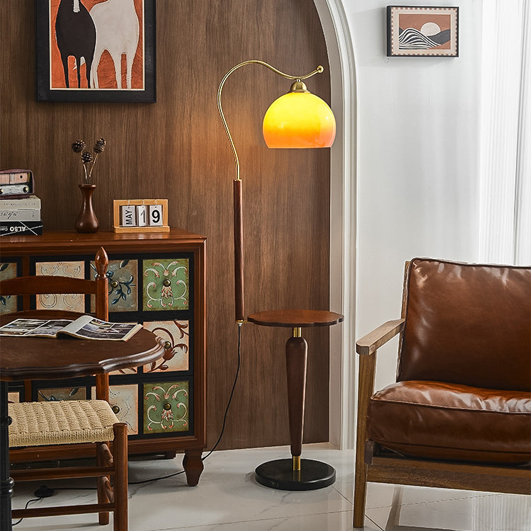 Dome Metal Solid Wood Floor Lamp