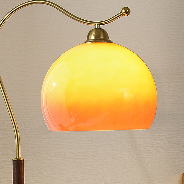 Dome Metal Solid Wood Floor Lamp