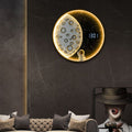 Moon-Inspired Round Resin Aluminum Wall Lamp