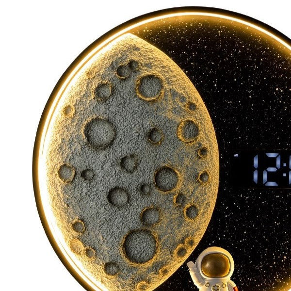 Moon-Inspired Round Resin Aluminum Wall Lamp
