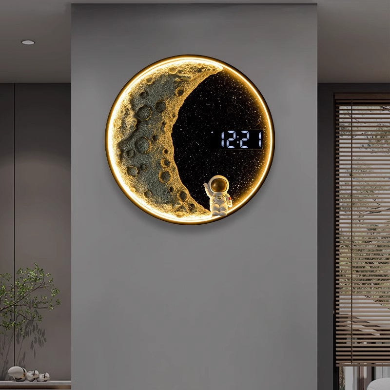 Moon-Inspired Round Resin Aluminum Wall Lamp