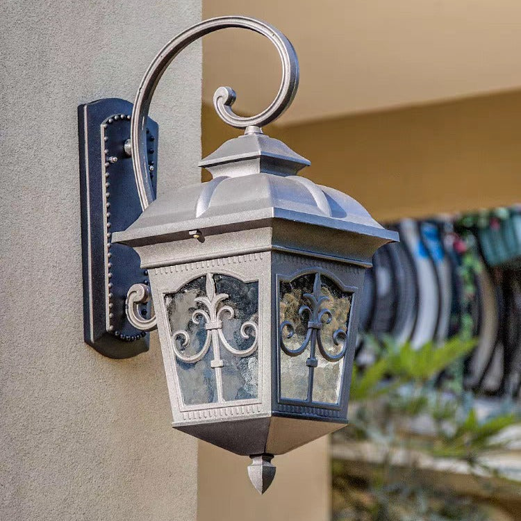 Quadrangular Aluminum Glass Patio Outdoor Light