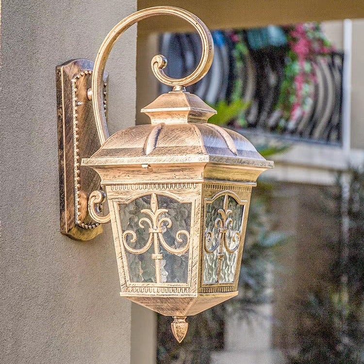 Quadrangular Aluminum Glass Patio Outdoor Light