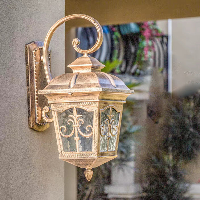 Quadrangular Aluminum Glass Patio Outdoor Light