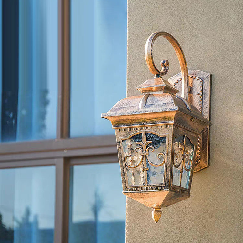 Quadrangular Aluminum Glass Patio Outdoor Light