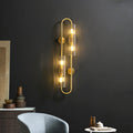 Cylinder Copper Glass Bedroom 4-Light Wall Lamp