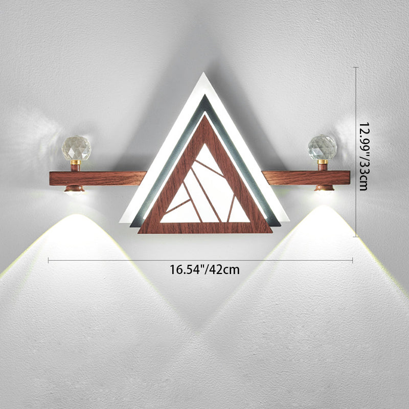 Triangle Iron Crystal Acrylic Wall Lamp