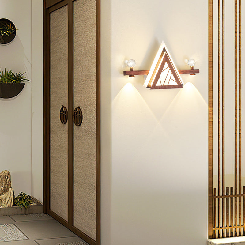 Triangle Iron Crystal Acrylic Wall Lamp
