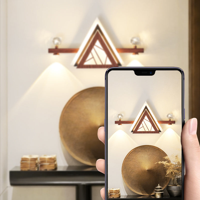 Triangle Iron Crystal Acrylic Wall Lamp