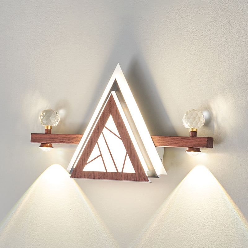 Triangle Iron Crystal Acrylic Wall Lamp