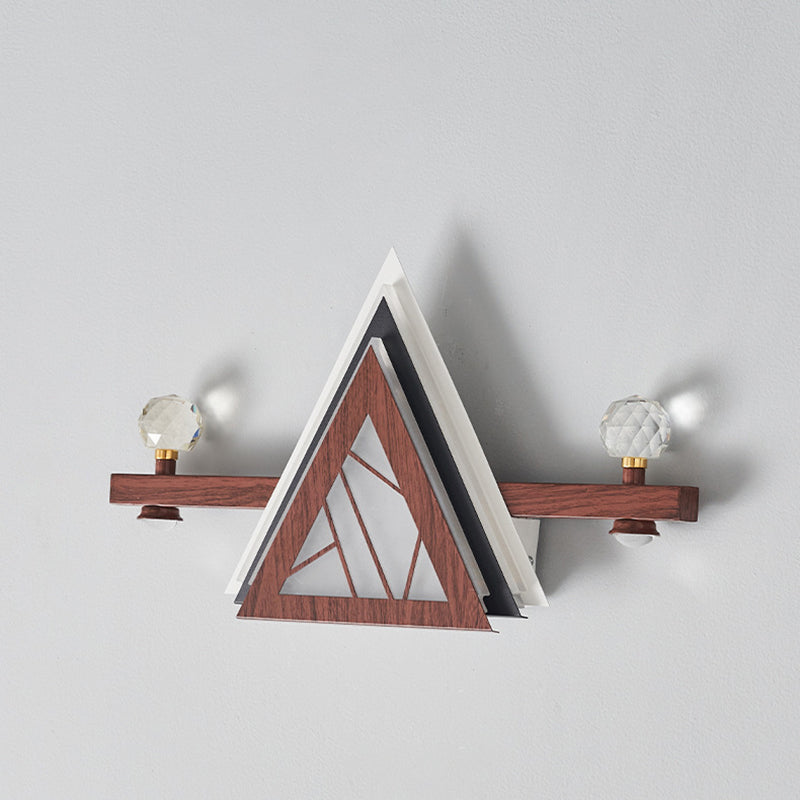 Triangle Iron Crystal Acrylic Wall Lamp
