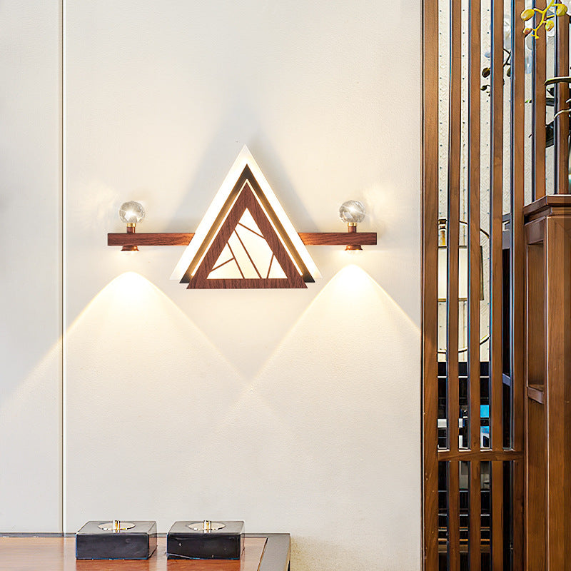 Triangle Iron Crystal Acrylic Wall Lamp