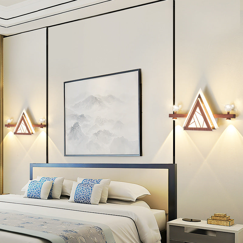 Triangle Iron Crystal Acrylic Wall Lamp