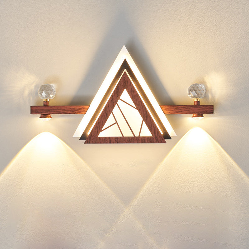 Triangle Iron Crystal Acrylic Wall Lamp