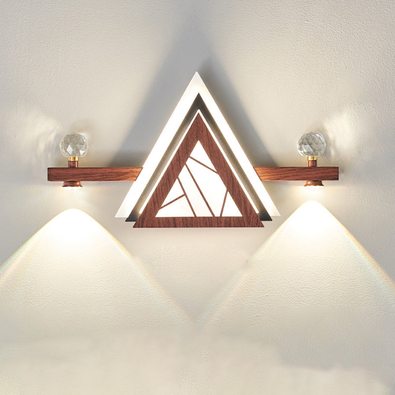 Triangle Iron Crystal Acrylic Wall Lamp