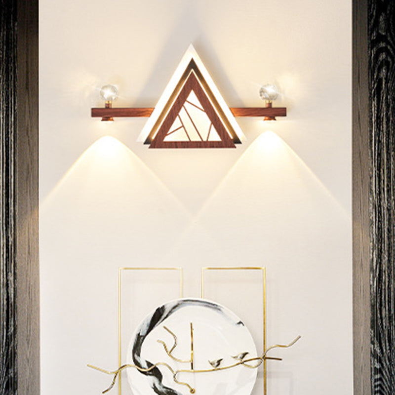 Triangle Iron Crystal Acrylic Wall Lamp