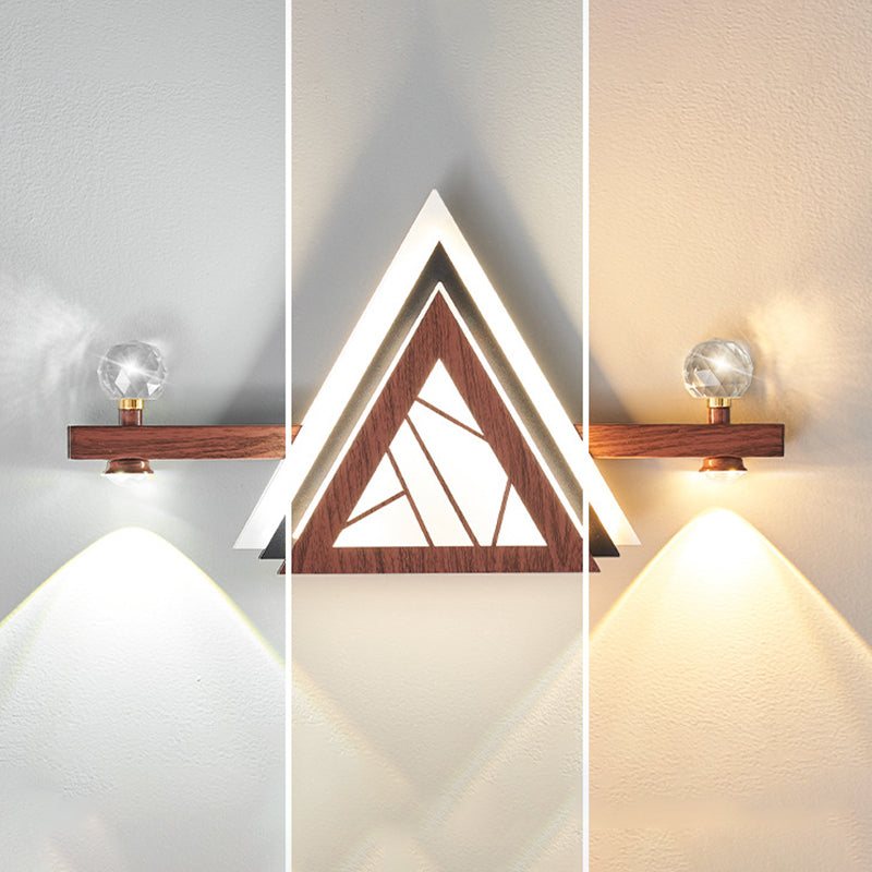 Triangle Iron Crystal Acrylic Wall Lamp