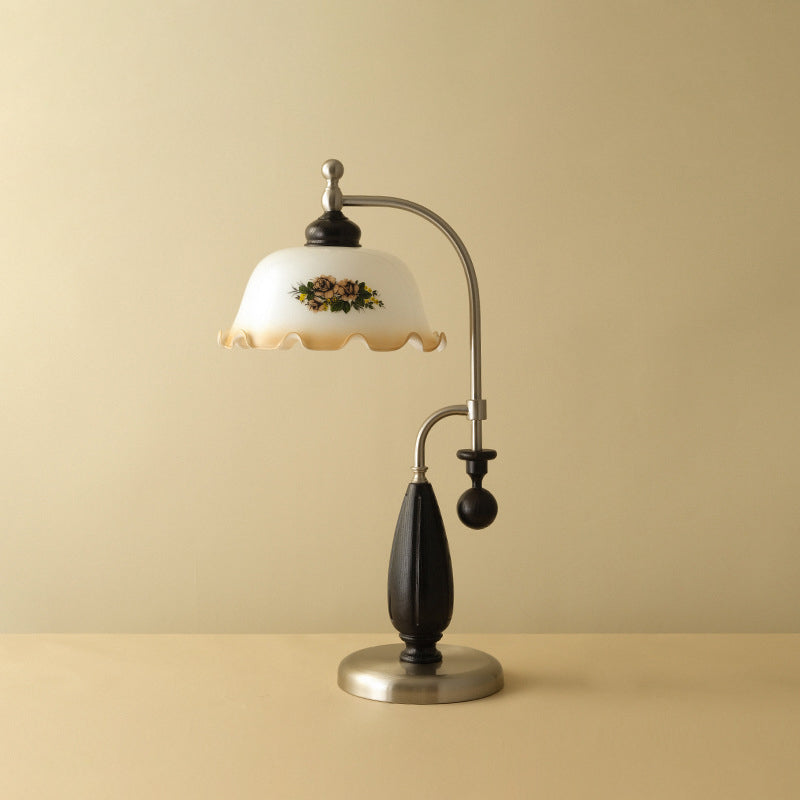 Dome Ash Wood Glass Table Lamp