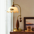 Dome Ash Wood Glass Table Lamp