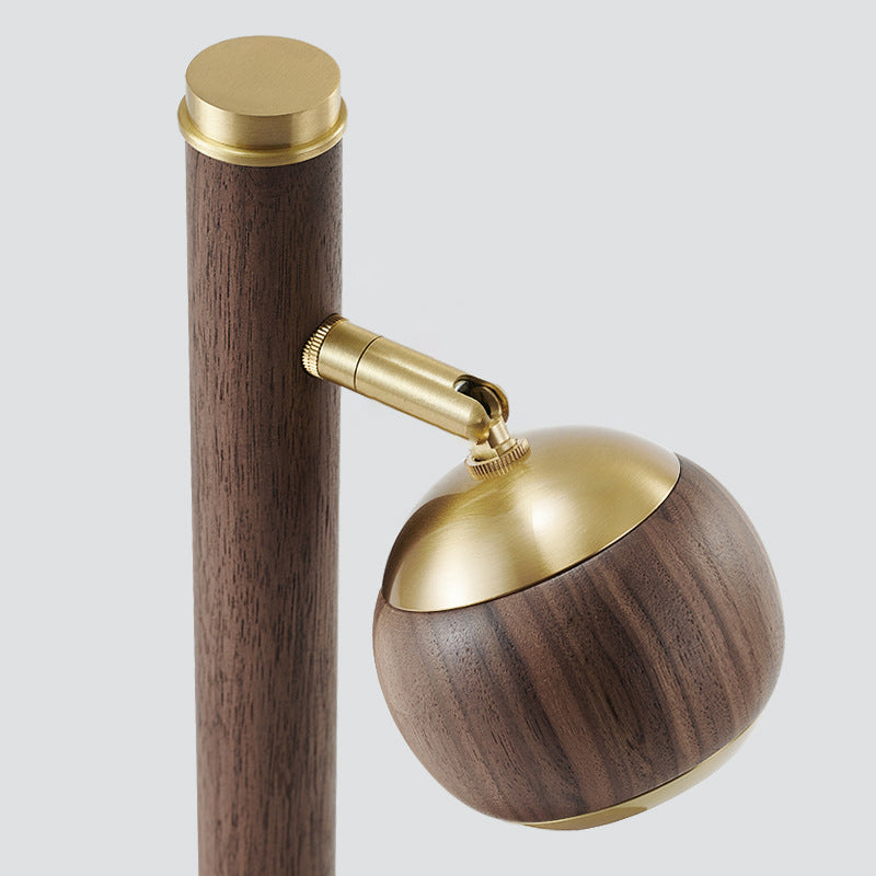 Globe Black Walnut Wood Table Lamp
