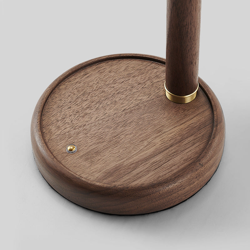 Globe Black Walnut Wood Table Lamp