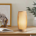 Cylinder Bamboo Wood Bedroom Table Lamp