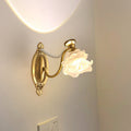 Flower Pearl Brass Glass Wall Lamp