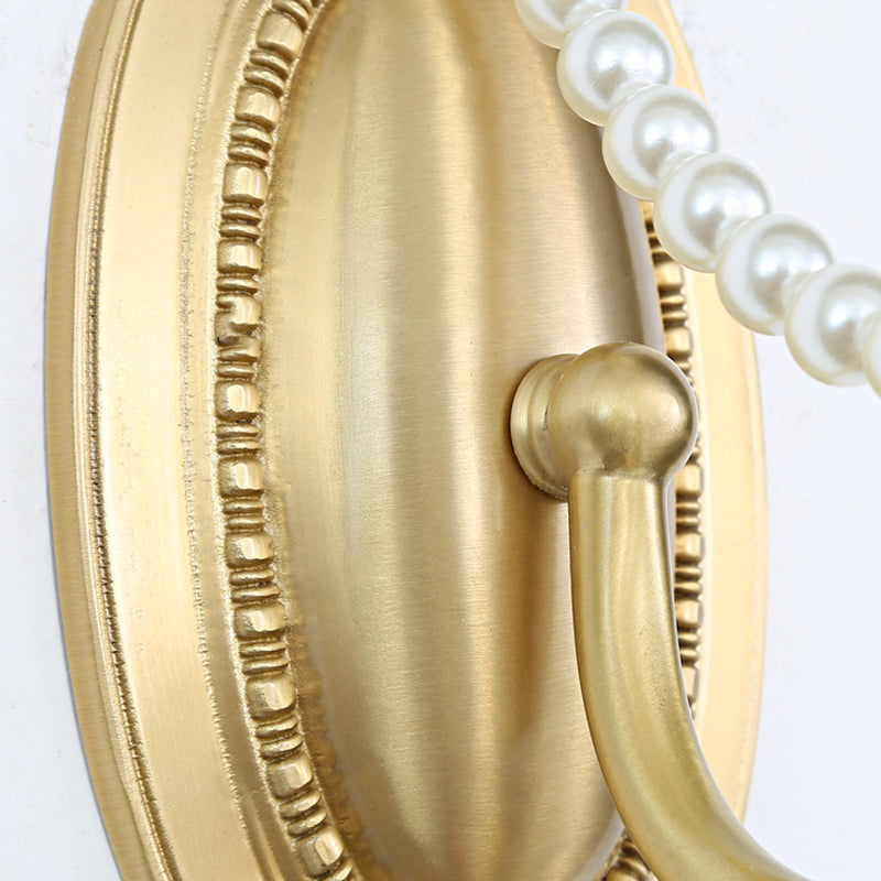 Flower Pearl Brass Glass Wall Lamp
