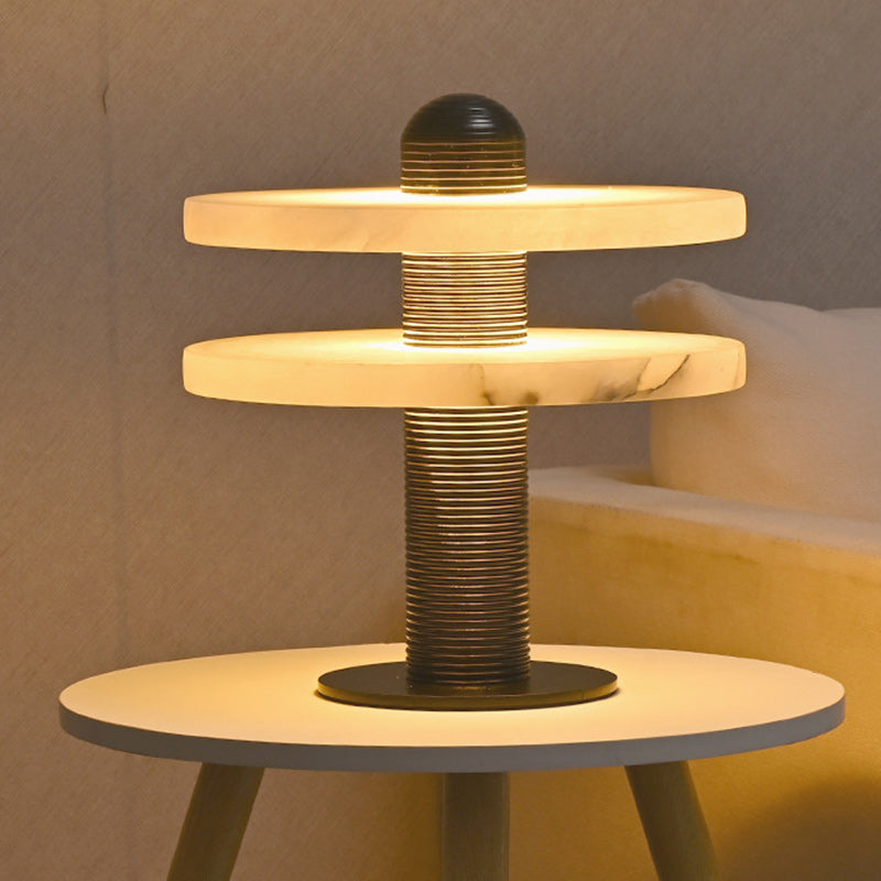 Round Marble Metal Acrylic Table Lamp