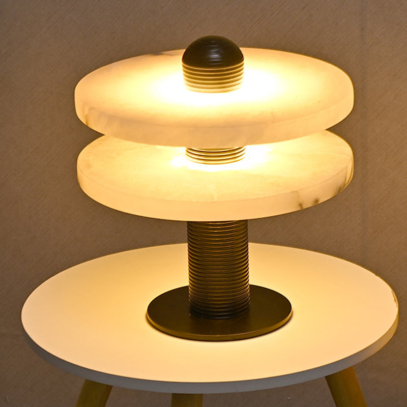Round Marble Metal Acrylic Table Lamp