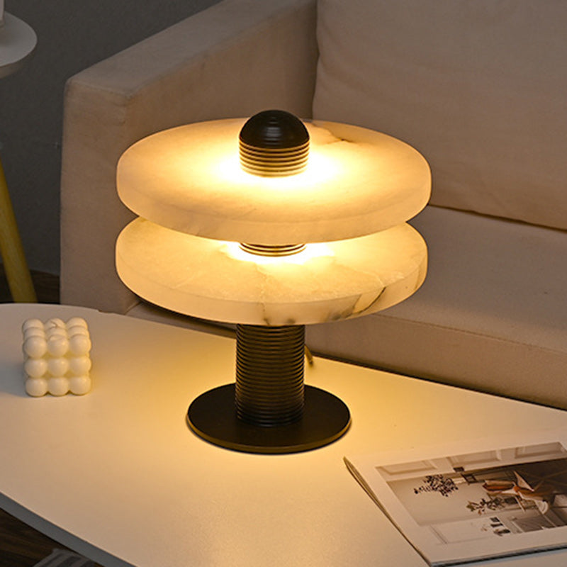 Round Marble Metal Acrylic Table Lamp