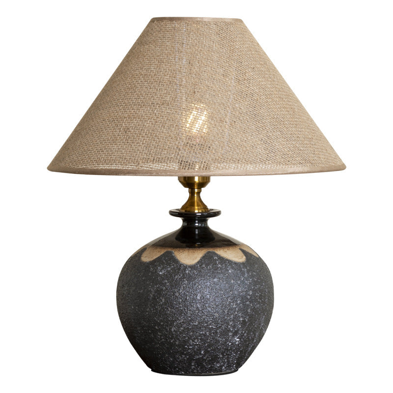 Frustum Cone Ceramic Metal Table Lamp