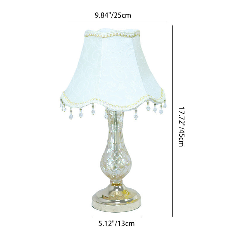 Frustum Cone Fabric Metal Table Lamp