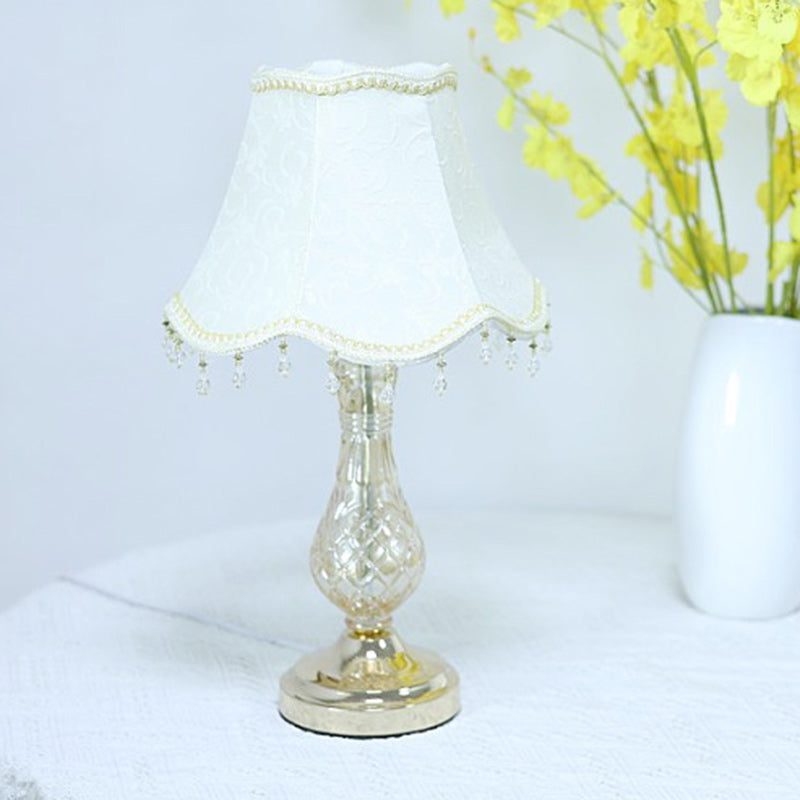 Frustum Cone Fabric Metal Table Lamp