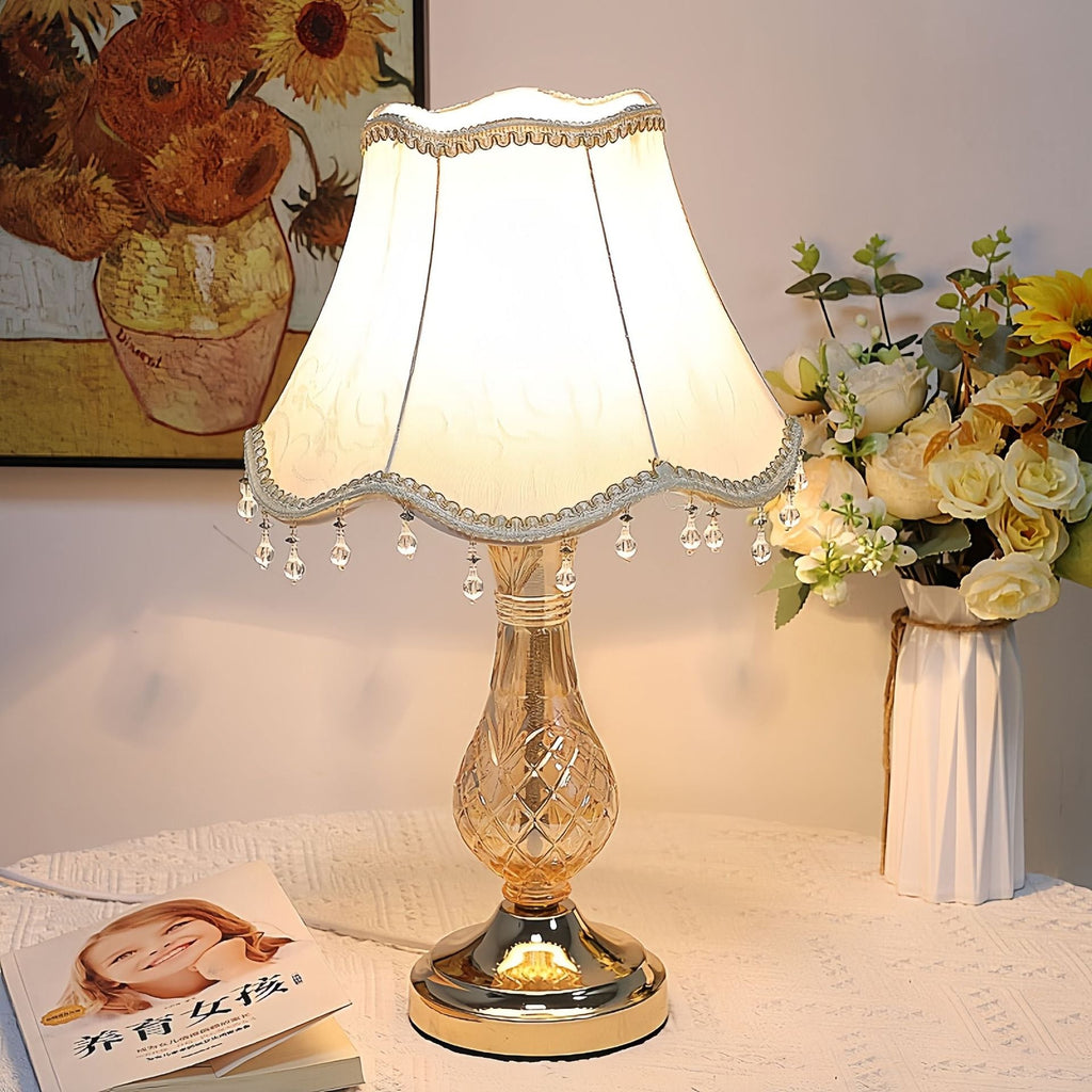 Frustum Cone Fabric Metal Table Lamp