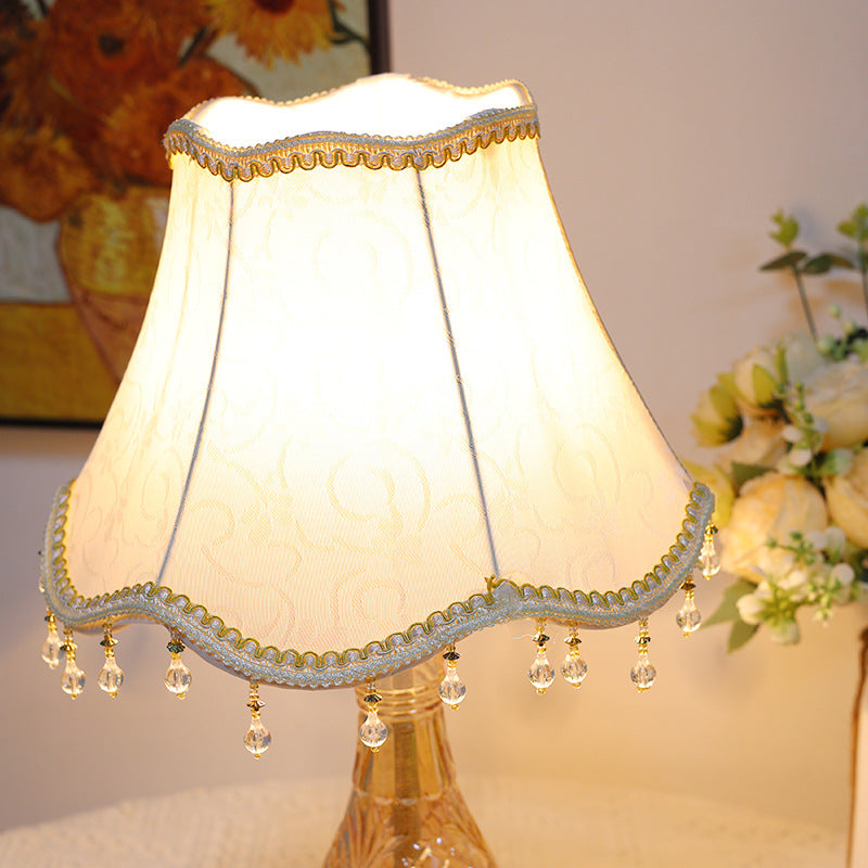 Frustum Cone Fabric Metal Table Lamp