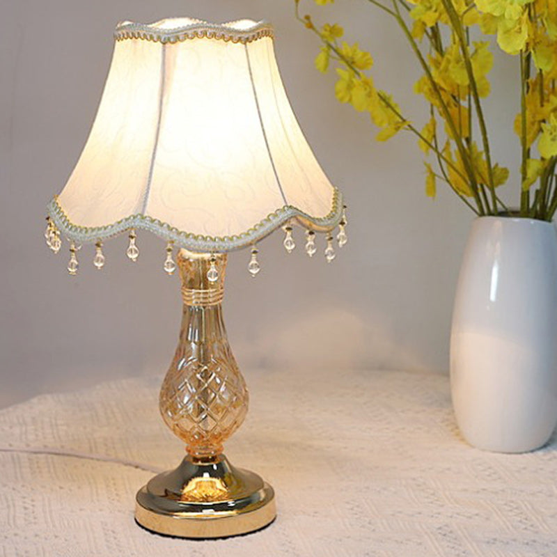 Frustum Cone Fabric Metal Table Lamp