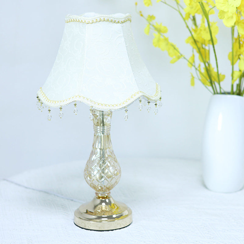 Frustum Cone Fabric Metal Table Lamp