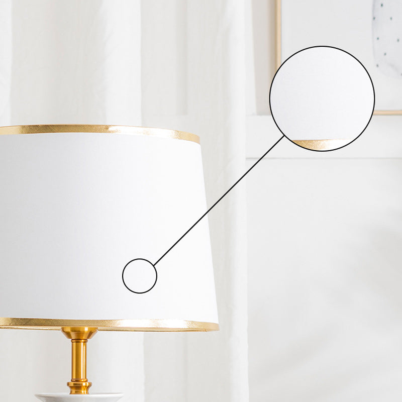 Ceramic Tapered Fabric Metal Table Lamp
